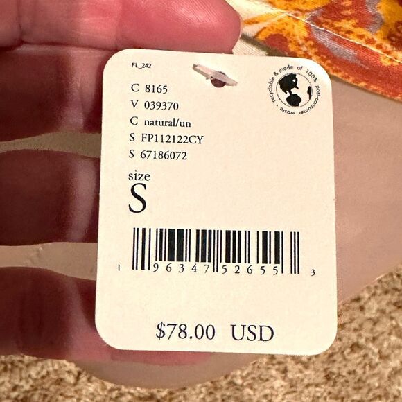 🔴2 for 40🔴Free People Intimately bandeau convertible floral orange purple S. - Picture 15 of 15